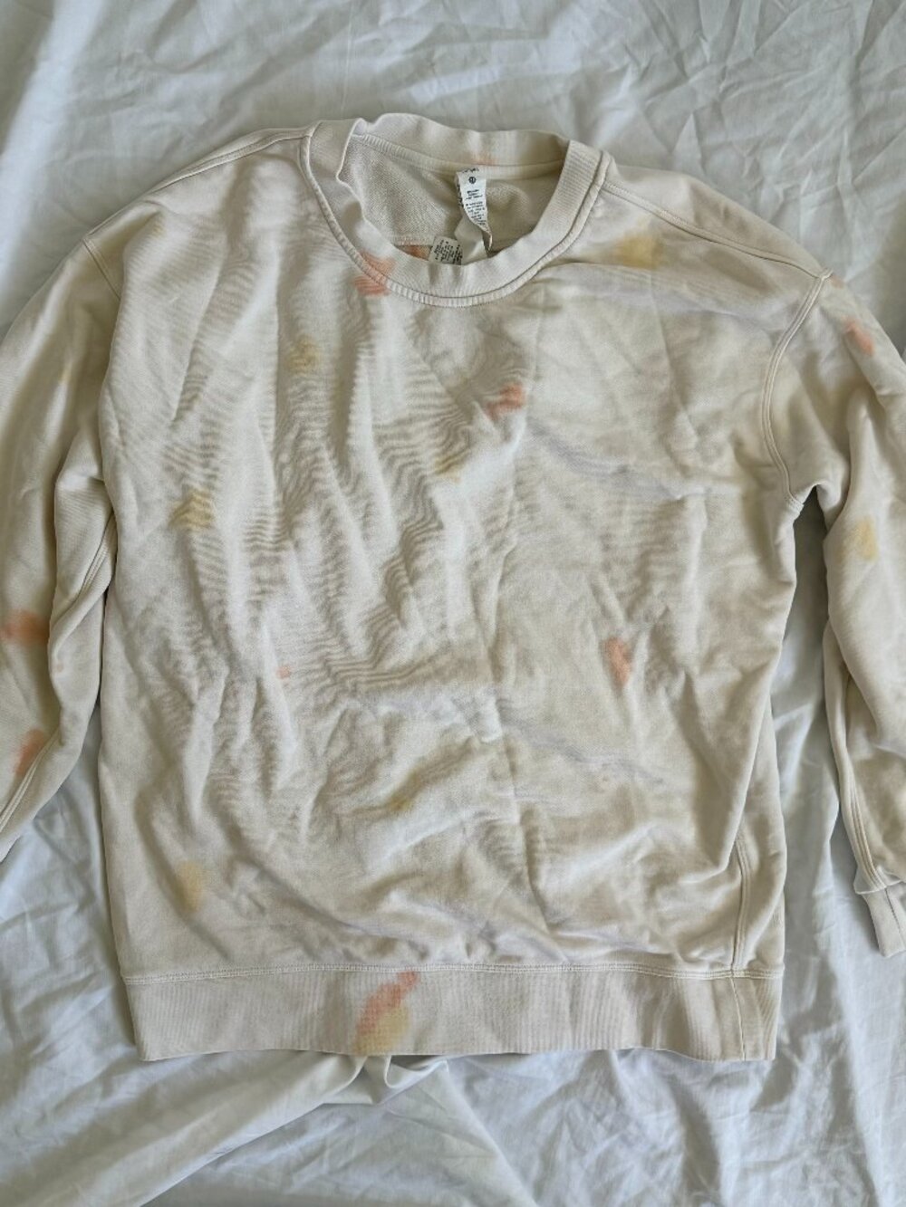 Lululemon White Crewneck Sweater (tie-dye design)